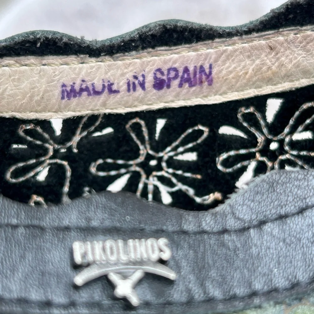 PIKOLINOS Romana Slingback - Floral Laser Cut Leather - Made in Italy EU 41 - Picture 8 of 9